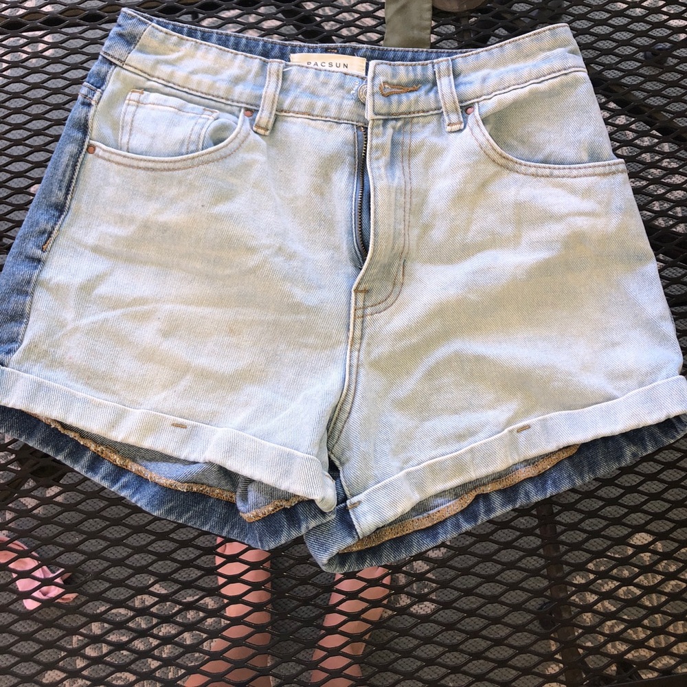 Pacsun high waisted jean shorts two toned